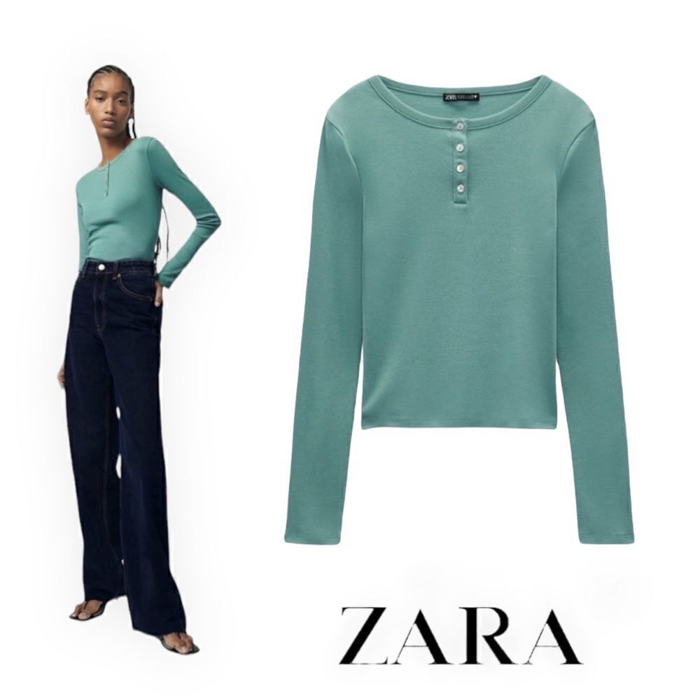 ZARA | Aquamarine | LONG SLEEVED SHIRT